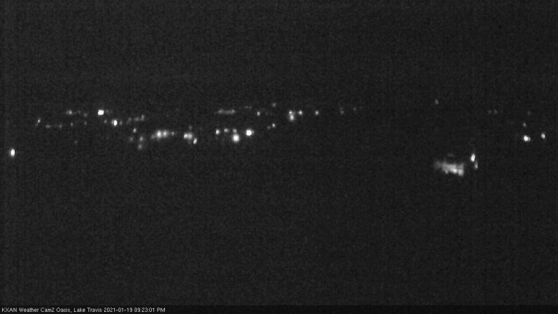 Lake Travis webcam, January 19, 2021 9:25 PM CT