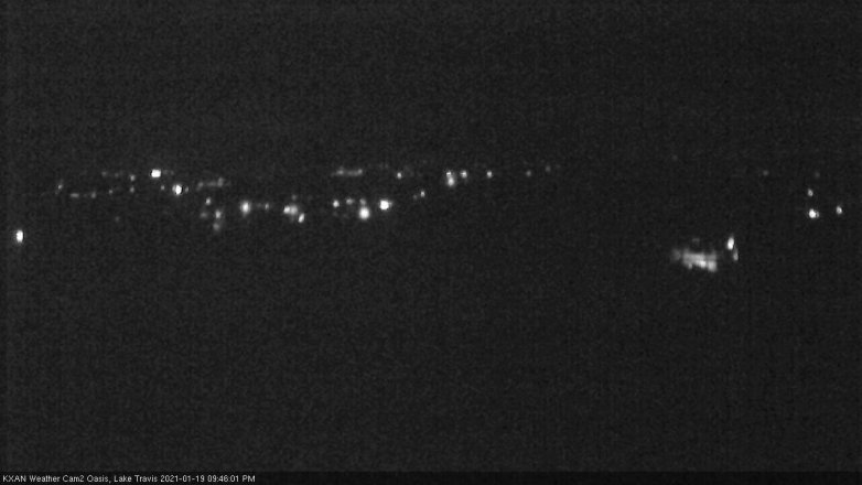Lake Travis webcam, January 19, 2021 9:45 PM CT