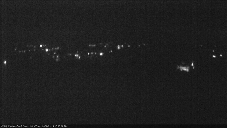 Lake Travis webcam, January 19, 2021 10:00 PM CT