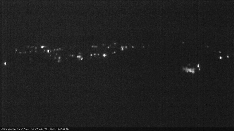 Lake Travis webcam, January 19, 2021 10:45 PM CT