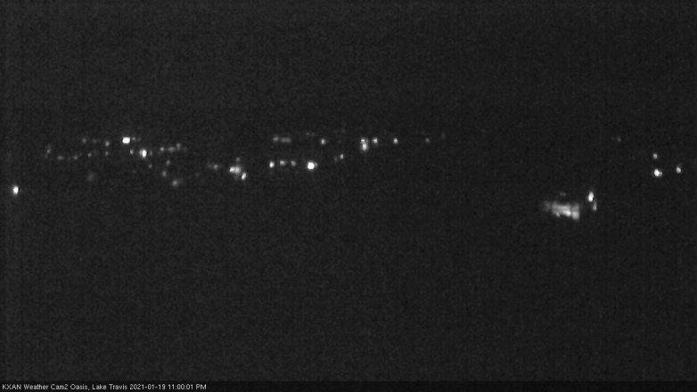Lake Travis webcam, January 19, 2021 11:00 PM CT