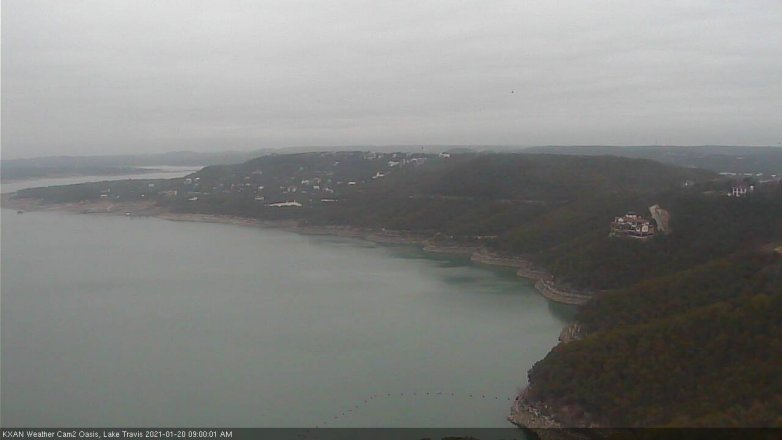Lake Travis webcam, January 20, 2021 9:00 AM CT