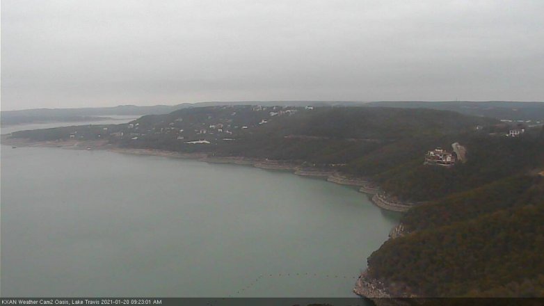 Lake Travis webcam, January 20, 2021 9:25 AM CT