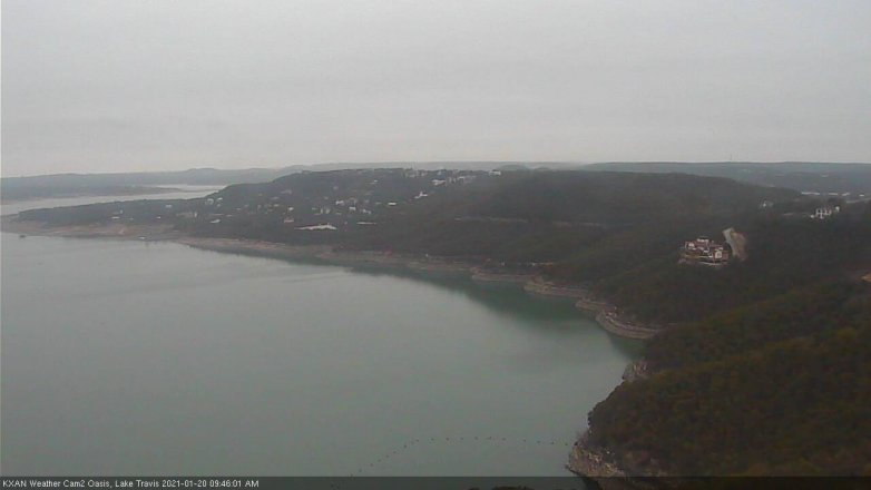 Lake Travis webcam, January 20, 2021 9:45 AM CT