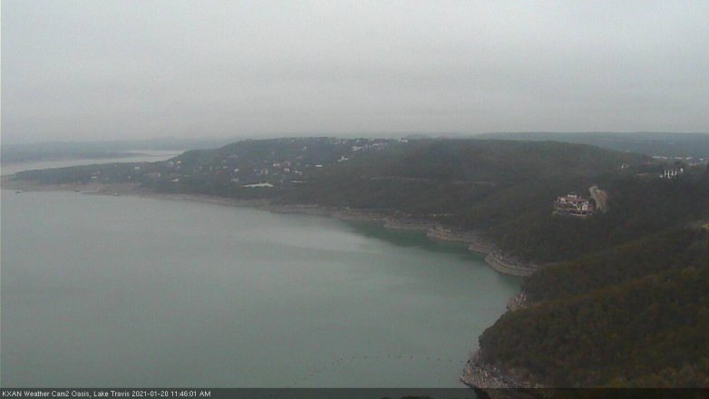 Lake Travis webcam, January 20, 2021 11:45 AM CT