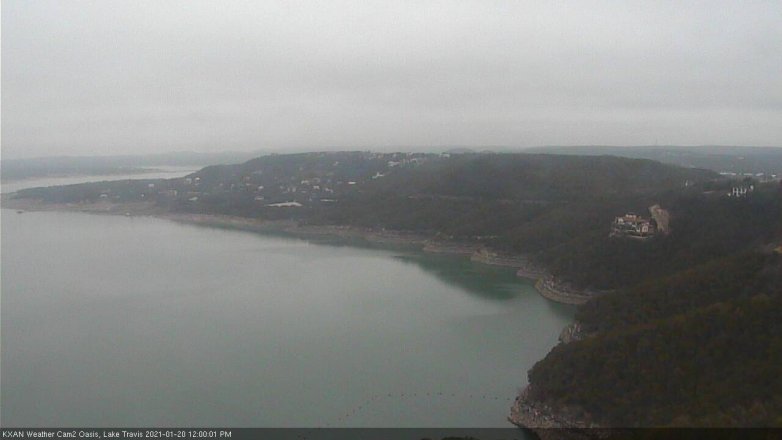 Lake Travis webcam, January 20, 2021 12:00 PM CT
