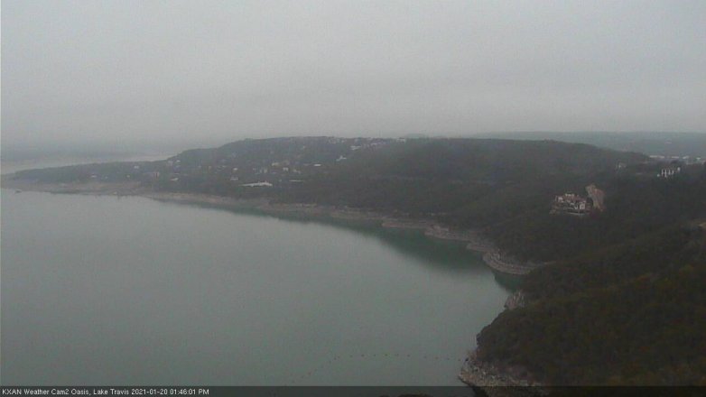 Lake Travis webcam, January 20, 2021 1:45 PM CT
