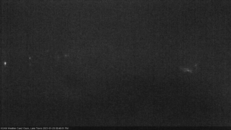 Lake Travis webcam, January 20, 2021 9:45 PM CT