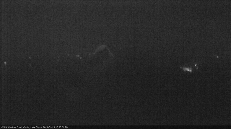 Lake Travis webcam, January 20, 2021 10:00 PM CT