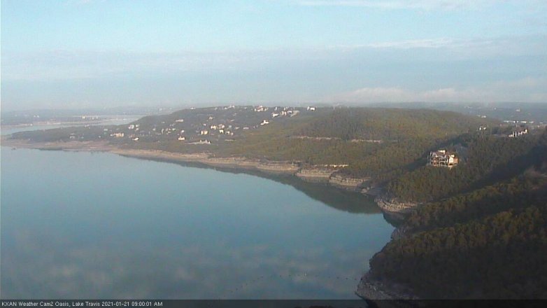 Lake Travis webcam, January 21, 2021 9:00 AM CT