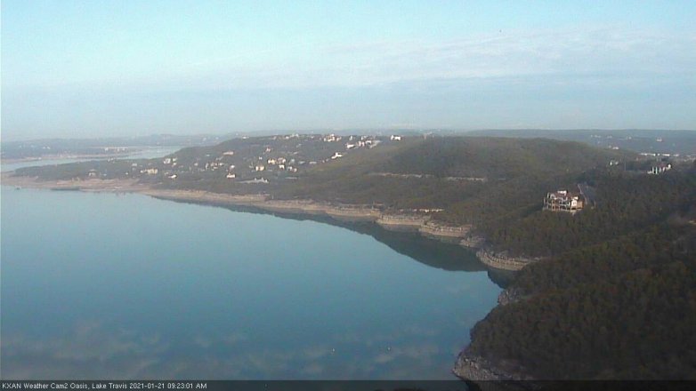Lake Travis webcam, January 21, 2021 9:25 AM CT