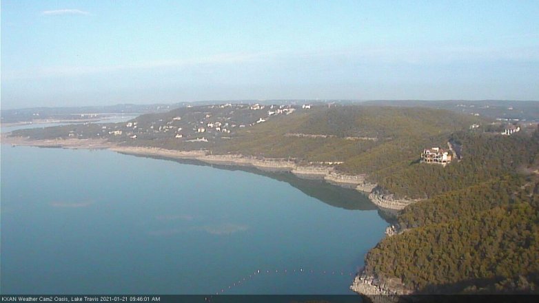 Lake Travis webcam, January 21, 2021 9:45 AM CT