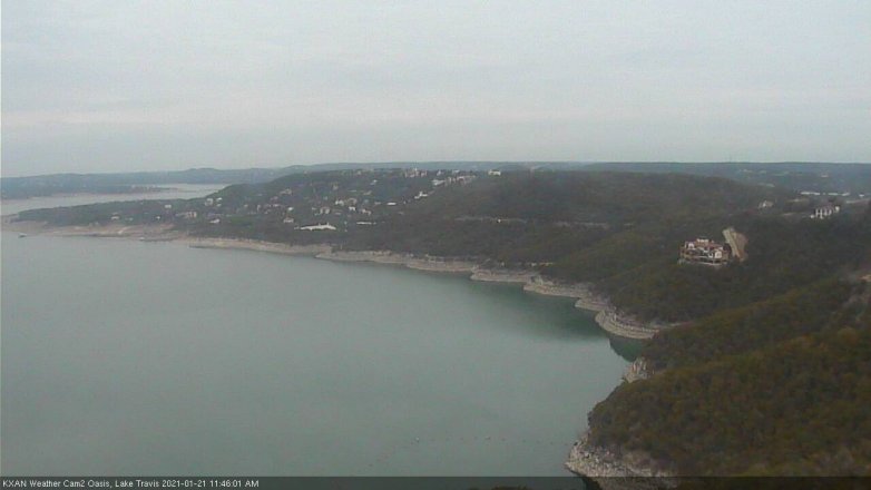Lake Travis webcam, January 21, 2021 11:45 AM CT