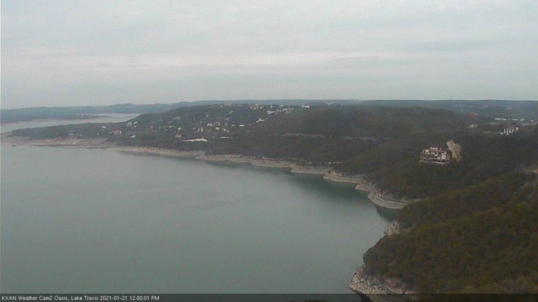 Lake Travis webcam, January 21, 2021 12:00 PM CT