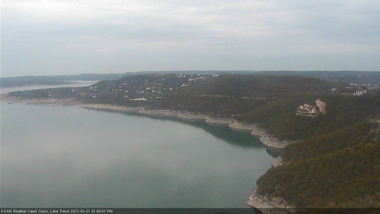 Lake Travis webcam, January 21, 2021 1:00 PM CT