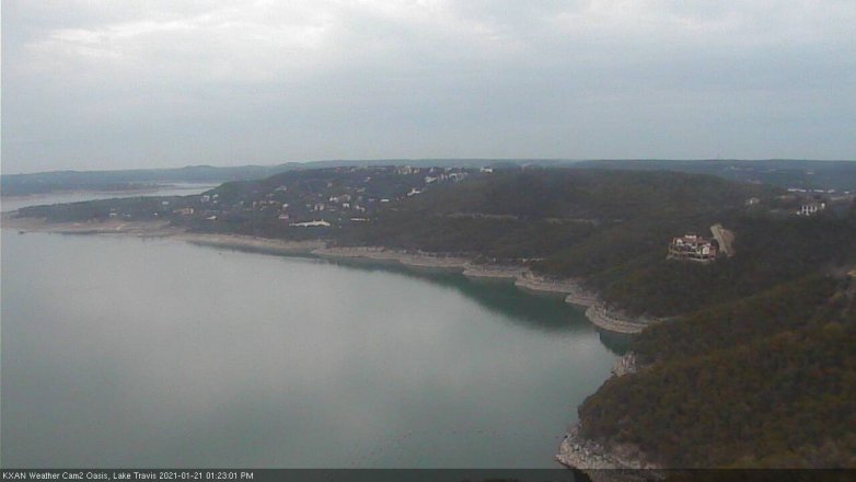 Lake Travis webcam, January 21, 2021 1:25 PM CT