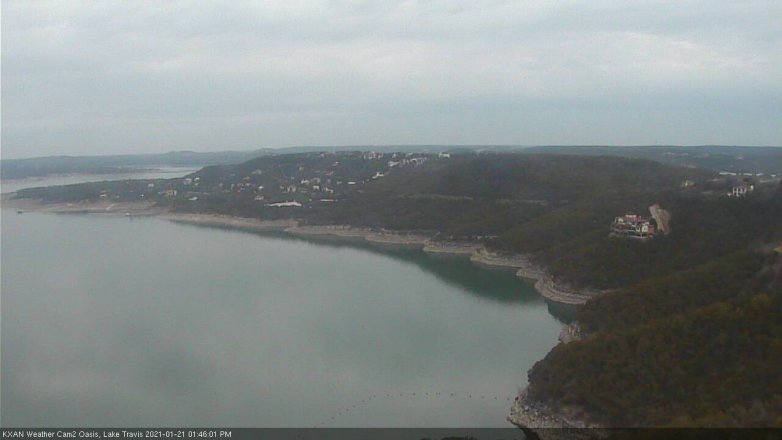 Lake Travis webcam, January 21, 2021 1:45 PM CT