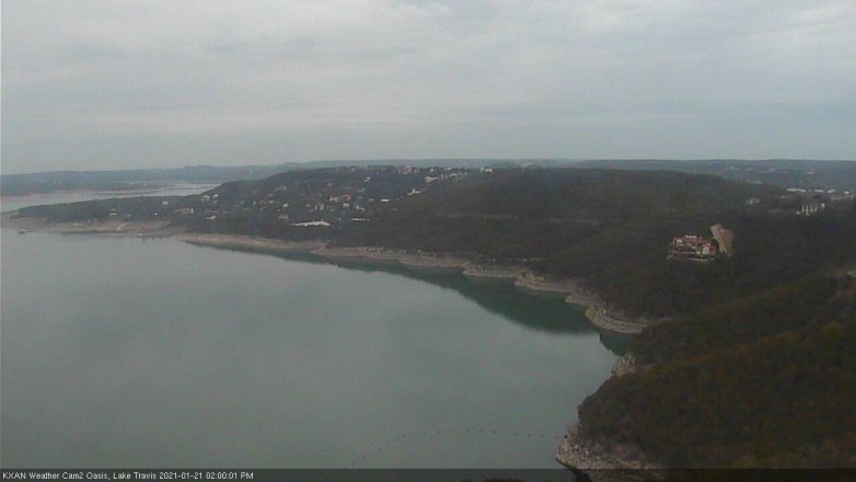 Lake Travis webcam, January 21, 2021 2:00 PM CT