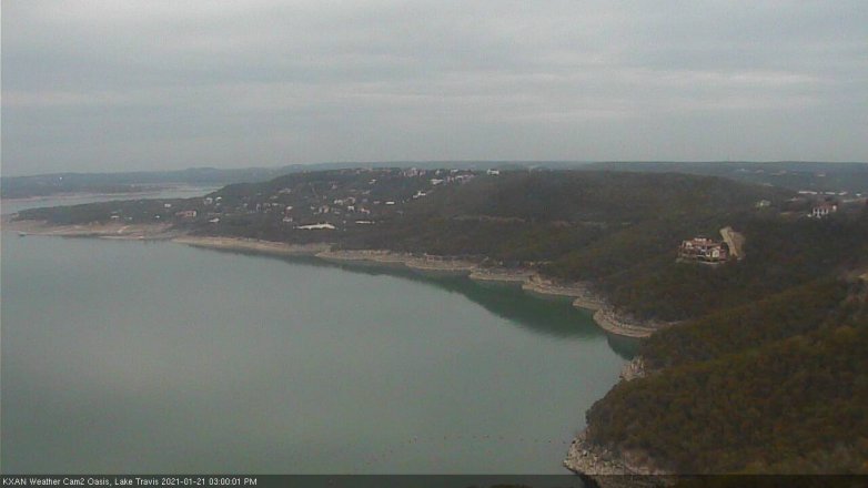 Lake Travis webcam, January 21, 2021 3:00 PM CT