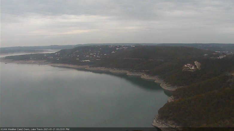 Lake Travis webcam, January 21, 2021 3:25 PM CT
