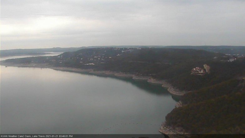 Lake Travis webcam, January 21, 2021 3:45 PM CT