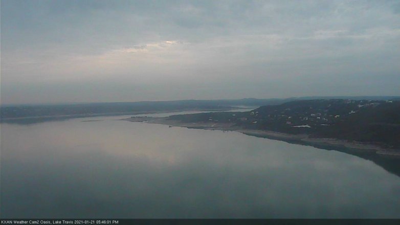 Lake Travis webcam, January 21, 2021 5:45 PM CT