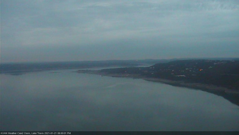 Lake Travis webcam, January 21, 2021 6:00 PM CT