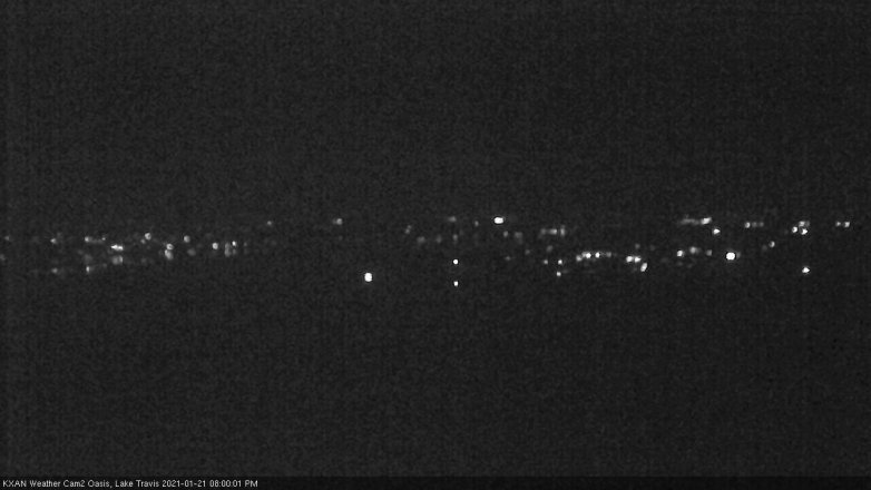 Lake Travis webcam, January 21, 2021 8:00 PM CT