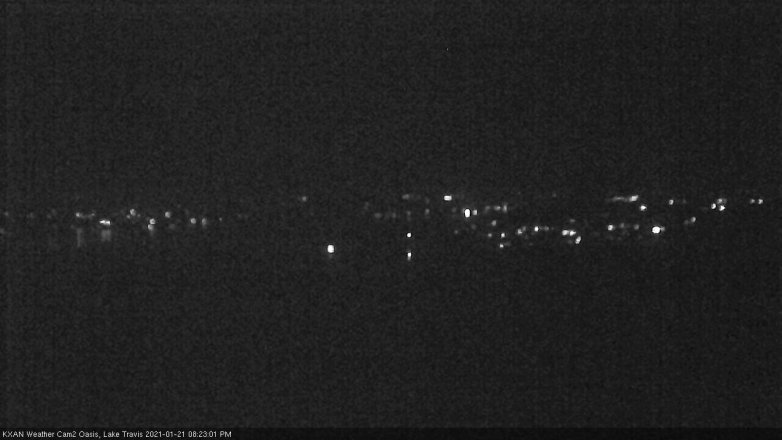 Lake Travis webcam, January 21, 2021 8:25 PM CT