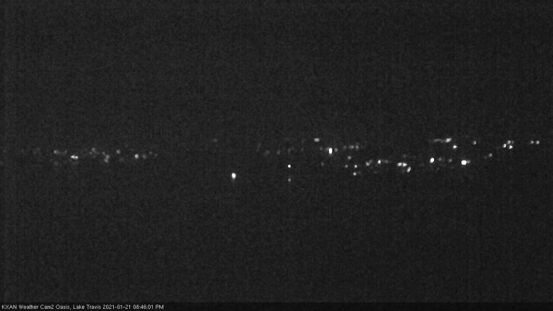 Lake Travis webcam, January 21, 2021 8:45 PM CT