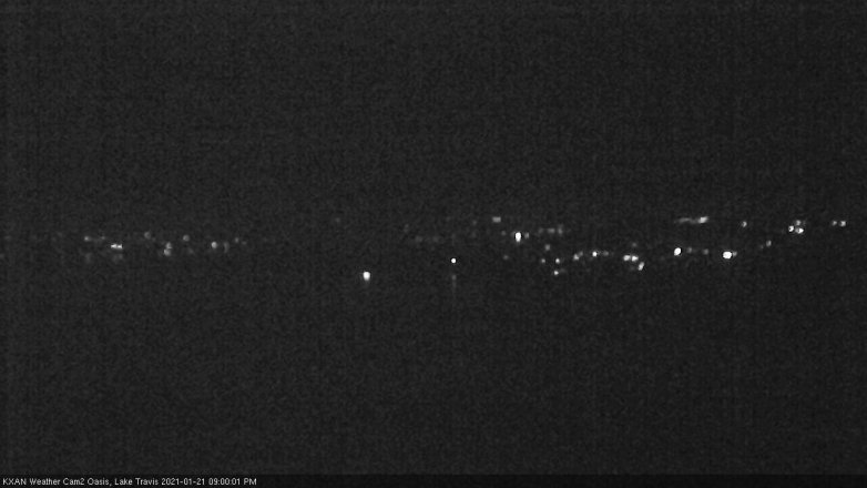Lake Travis webcam, January 21, 2021 9:00 PM CT