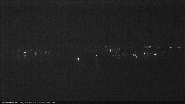 Lake Travis webcam, January 21, 2021 9:45 PM CT