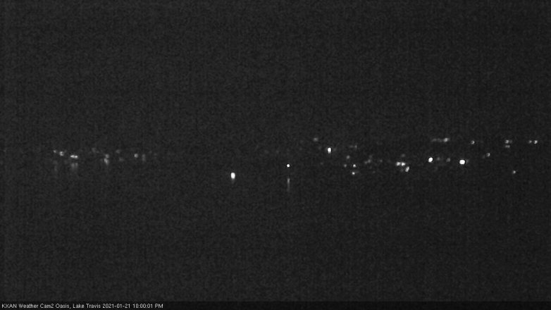 Lake Travis webcam, January 21, 2021 10:00 PM CT