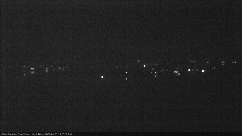 Lake Travis webcam, January 21, 2021 10:25 PM CT