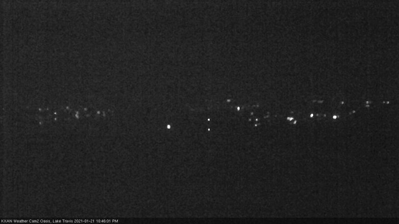 Lake Travis webcam, January 21, 2021 10:45 PM CT