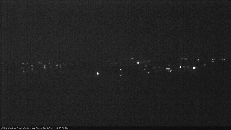 Lake Travis webcam, January 21, 2021 11:00 PM CT