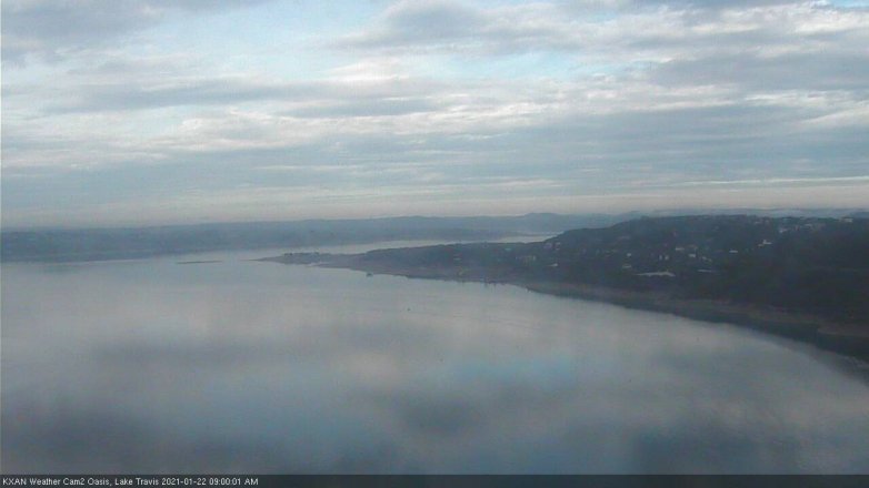 Lake Travis webcam, January 22, 2021 9:00 AM CT