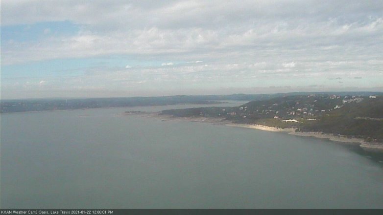 Lake Travis webcam, January 22, 2021 12:00 PM CT