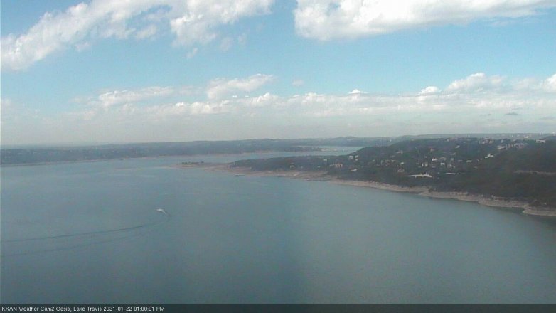 Lake Travis webcam, January 22, 2021 1:00 PM CT