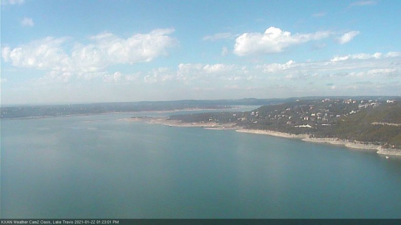 Lake Travis webcam, January 22, 2021 1:25 PM CT
