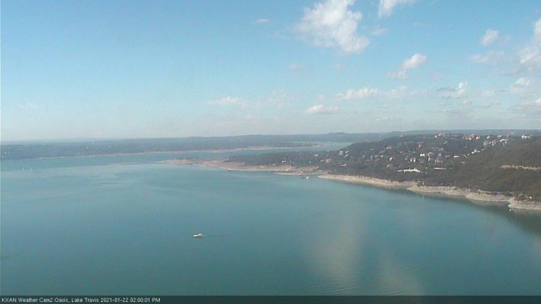 Lake Travis webcam, January 22, 2021 2:00 PM CT