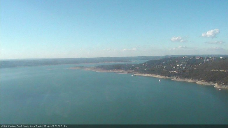 Lake Travis webcam, January 22, 2021 3:00 PM CT