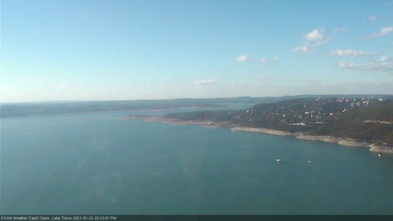 Lake Travis webcam, January 22, 2021 3:25 PM CT