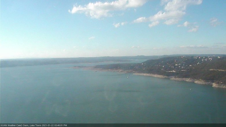 Lake Travis webcam, January 22, 2021 3:45 PM CT