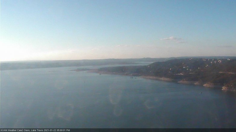 Lake Travis webcam, January 22, 2021 5:00 PM CT