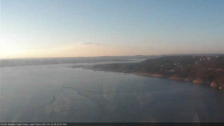 Lake Travis webcam, January 22, 2021 5:25 PM CT
