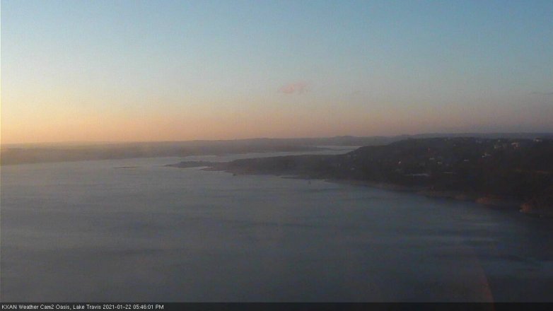 Lake Travis webcam, January 22, 2021 5:45 PM CT