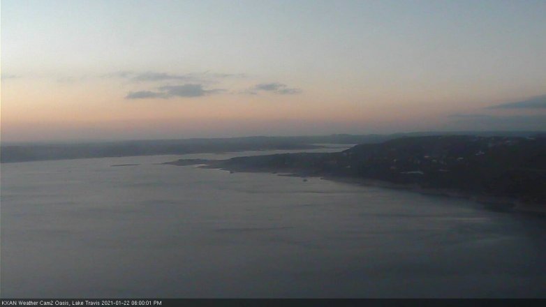 Lake Travis webcam, January 22, 2021 6:00 PM CT