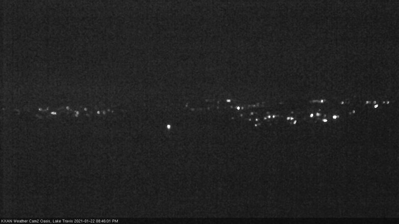 Lake Travis webcam, January 22, 2021 8:45 PM CT