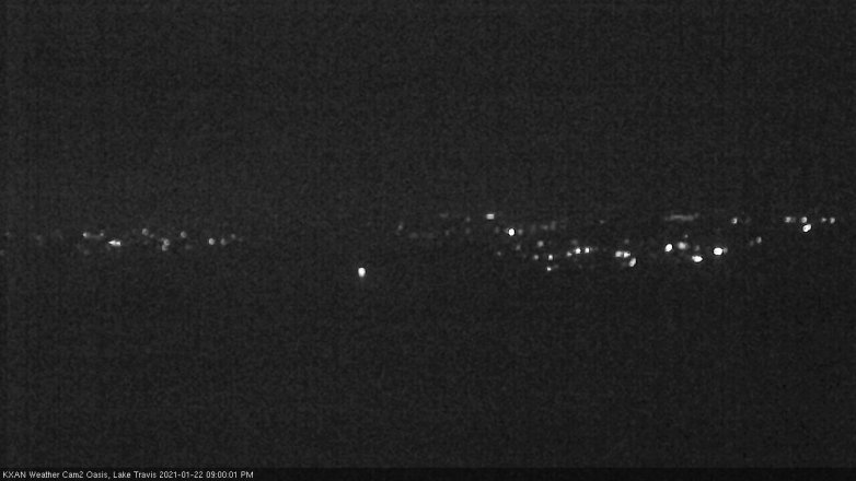 Lake Travis webcam, January 22, 2021 9:00 PM CT